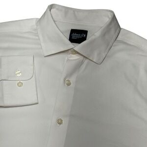 Johnnie-O Performance Travis Shirt Mens M White Long Sleeve JMWL101080 Stretch